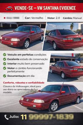 VOLKSWAGEN SANTANA 2.0 MI EVIDENCE 8V GASOLINA 4P MANUAL